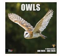 RED EMBER Owls 2025 Wall Calendar 12 Month | 12" x 24" Open | Thick & Sturdy Paper | Giftable | Calendar 2025