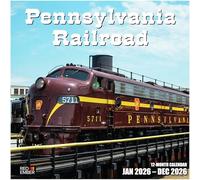 RED EMBER Pennsylvania Railroad 2026 Wall Calendar 12 Month | 12" x 24" Open | Thick & Sturdy Paper | Giftable | Calendar 2026