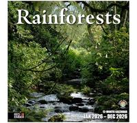 RED EMBER Rainforests 2026 Wall Calendar 12 Month | 12" x 24" Open | Thick & Sturdy Paper | Giftable | Calendar 2026