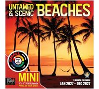 RED EMBER Select Beaches Mini Wall Calendar 2027 | 12 Month | 7" x 14" Open | Thick & Sturdy Paper | 2027 Mini Calendar Tropical Ocean Nature Beach