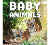 RED EMBER Signature - Baby Animals 2026 Wall Calendar 12 Month | 12" x 24" Open | Thick & Sturdy Paper | Giftable | Calendar 2026