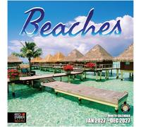 RED EMBER Signature Beaches 2027 Wall Calendar 12 Month | 12" x 24" Open | Thick & Sturdy Paper | Tropical Ocean Nature Beach Calendar 2027