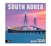 RED EMBER South Korea 2025 Wall Calendar 12 Month | 12" x 24" Open | Thick & Sturdy Paper | Giftable | Calendar 2025