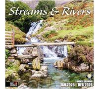 RED EMBER Streams & Rivers 2026 Wall Calendar 12 Month | 12" x 24" Open | Thick & Sturdy Paper | Giftable | Calendar 2026