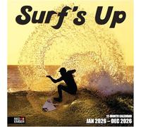 RED EMBER Surf's Up Surfing 2026 Wall Calendar 12 Month | 12" x 24" Open | Thick & Sturdy Paper | Giftable | Calendar 2026