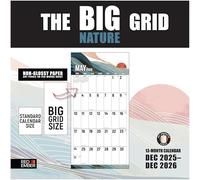 RED EMBER The Big Grid - Nature 2026 Wall Calendar 12 Month | 12" x 24" Open | Thick & Sturdy Paper | Giftable | Calendar 2026