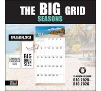 RED EMBER The Big Grid - Seasons in Nature 2026 Wall Calendar 12 Month | 12" x 24" Open | Giftable | Calendar 2026