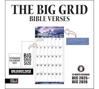 RED EMBER The Big Grid with Bible Verses 2026 Wall Calendar 12 Month | 12" x 24" Open | Thick & Sturdy Paper | Giftable | Calendar 2026