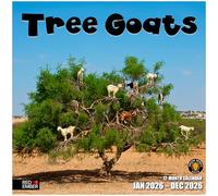 RED EMBER Tree Goats 2026 Wall Calendar 12 Month | 12" x 24" Open | Thick & Sturdy Paper | Giftable | Calendar 2026