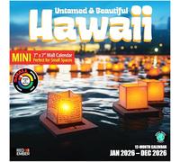 RED EMBER Untamed & Beautiful Hawaii 2026 Mini Wall Calendar 12 Month | 7" x 14" Open | Thick & Sturdy Paper | Giftable | Calendar 2026
