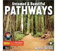 RED EMBER Untamed & Beautiful Pathways 2026 Mini Wall Calendar 12 Month | 7" x 14" Open | Thick & Sturdy Paper | Giftable | Calendar 2026