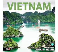 RED EMBER Vietnam 2026 Wall Calendar 12 Month | 12" x 24" Open | Thick & Sturdy Paper | Giftable | Calendar 2026