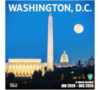 RED EMBER Washington, D.C. 2026 Wall Calendar 12 Month | 12" x 24" Open | Thick & Sturdy Paper | Giftable | Calendar 2026
