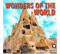 RED EMBER Wonders of the World 2026 Wall Calendar 12 Months | 12" x 24" Open | Thick & Sturdy Paper | Giftable | Calendar 2026