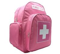 Red Emergency Backpack First Aid Bag Empty Medical First Aid Back Pack Treatment Trauma Bag for Paramedics Hiking Camping Daycare Vacation Outdoors Pet Dog Cat Travel Road Trip Cycling Riding (Pink)