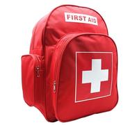 Red Emergency Backpack First Aid Bag Empty Medical First Aid Back Pack Treatment Trauma Bag for Paramedics Hiking Camping Daycare Vacation Outdoors Pet Dog Cat Travel Road Trip Cycling Riding (Red)