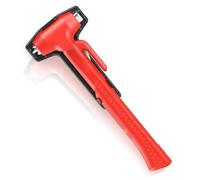Red Emergency Car Rescue Tool - Life-saving safety hammer with dual window breaking and seatbelt cutting functions