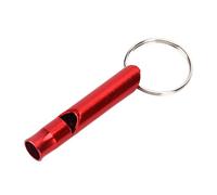 Red Emergency Survival Whistle Aluminium Alloy Whistle Emergency Survival for Camping Hiking Outdoor Device High Decibel Survival Whistle for Emergency Alert Lifeguard Whistle with Keyc