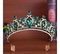 Red EN8 Blue Crystal Tiara Crown Women Girls Wedding Party Elegant Rhinestone Crown Hair Dress Jewelry gold EN8