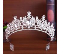 Red EN8 Blue Crystal Tiara Crown Women Girls Wedding Party Elegant Rhinestone Crown Hair Dress Jewelry silver