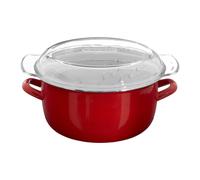 Enamel Deep Fat Fryer, Removable Basket Deep Fryer, Scratch-Resistant Mini Deep Fryer for Home Frying Premier Housewares Red One Size