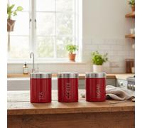 Red Enamel Tea Coffee And Sugar Set | Liberty