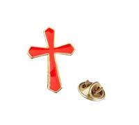 Red Enamelled Cross - Lapel Pin Brooch for Confirmation Communion