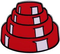 Red Energy Dome Brooch Pin Rock Band Enamel Pin Cool Enamel Pin Cute Brooches for Backpacks Hats and Jackets, Alloy Steel, no gemstone