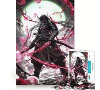 Red Energy Japanese Samurai 1000 Piece Jigsaw Puzzles for Teenagers Jigsaw Brain Workout Toy Group Play Art Assembly Classic Gift (38x26cm)