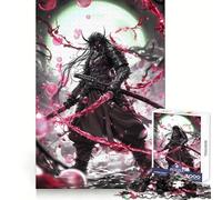 Red Energy Japanese Samurai 1000 Piece Jigsaw Puzzles for Teenagers Jigsaw Brain Workout Toy Group Play Art Assembly Classic Gift (38x26cm)
