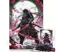 Red Energy Japanese Samurai Jigsaw Puzzles for Adults1000 Pieces Smart Game Quiet Calm Pattern Assembly Amazing Present (50x75cm)