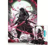 Red Energy Japanese Samurai Jigsaw Puzzles for Adults1000 Pieces Smart Game Quiet Calm Pattern Assembly Amazing Present (50x75cm)