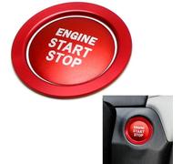 Red Engine Start Stop Button Cover Ring Aluminum Alloy Fits for camry | Ribbed groove design for secure grip Easy installation Peel and apply Anodized red finish