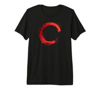Red Enso Circle Japanese Zen Brushstroke Premium T-Shirt