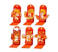 Red Envelope Chinese | 6 Pieces Thick Portable Package - Chinese Money Envelopes - for Kids Adults Friends Cash Party Christmas Home Warming