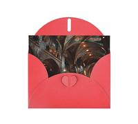 Red Envelope Greeting Cards With Unique Crystal Chapel Pattern For Write Down Your Blessings For Various Holidays