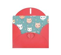 Red Envelope Greeting Cards With Unique Cute Fox Pattern For Write Down Your Blessings For Various Holidays