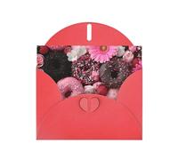 Red Envelope Greeting Cards With Unique Delicious Donuts Pattern For Write Down Your Blessings For Various Holidays