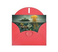 Red Envelope Greeting Cards With Unique Different Jellyfish Pattern For Write Down Your Blessings For Various Holidays