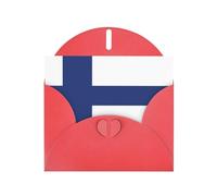 Red Envelope Greeting Cards With Unique Finnish Flag Pattern For Write Down Your Blessings For Various Holidays