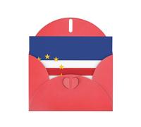 Red Envelope Greeting Cards With Unique Flag Of Cape Verde Pattern For Write Down Your Blessings For Various Holidays