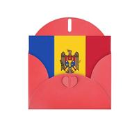 Red Envelope Greeting Cards With Unique Flag Of Moldova Pattern For Write Down Your Blessings For Various Holidays