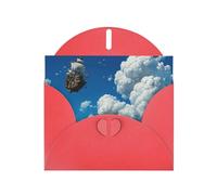 Red Envelope Greeting Cards With Unique Flying Ship Pattern For Write Down Your Blessings For Various Holidays