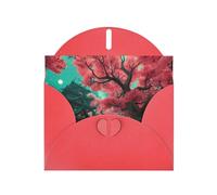 Red Envelope Greeting Cards With Unique Garden Elysium Pattern For Write Down Your Blessings For Various Holidays