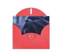 Red Envelope Greeting Cards With Unique Majestic Cat Pattern For Write Down Your Blessings For Various Holidays