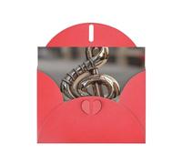 Red Envelope Greeting Cards With Unique Metal Notes Pattern For Write Down Your Blessings For Various Holidays