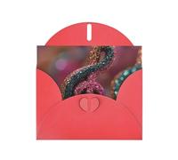 Red Envelope Greeting Cards With Unique Musical Ornaments Pattern For Write Down Your Blessings For Various Holidays