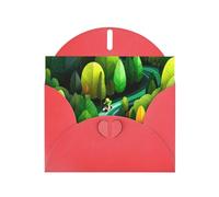 Red Envelope Greeting Cards With Unique Mystic Wood Pattern For Write Down Your Blessings For Various Holidays