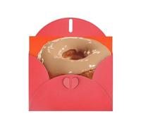 Red Envelope Greeting Cards With Unique Orange Donut Pattern For Write Down Your Blessings For Various Holidays