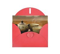 Red Envelope Greeting Cards With Unique Serene Sip Pattern For Write Down Your Blessings For Various Holidays